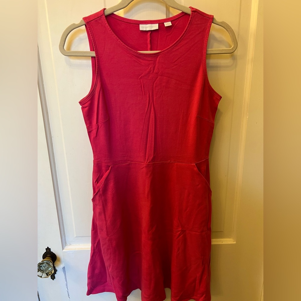 New York & Company pink cotton dress…WITH POCKETS!